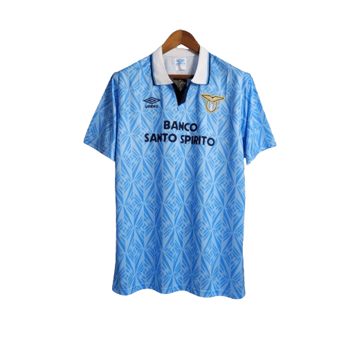 Camisa Retrô Lazio Umbro 1991/92 Masculino Branco e Azul
